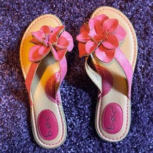b.o.c. Pink and Tan Floral Sandals